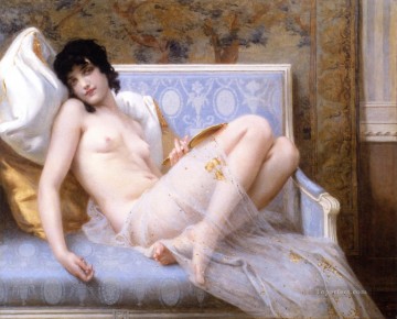  Sofa Painting - Nude Young Woman on a Sofa jeune femme denudee sur canape nude Guillaume Seignac